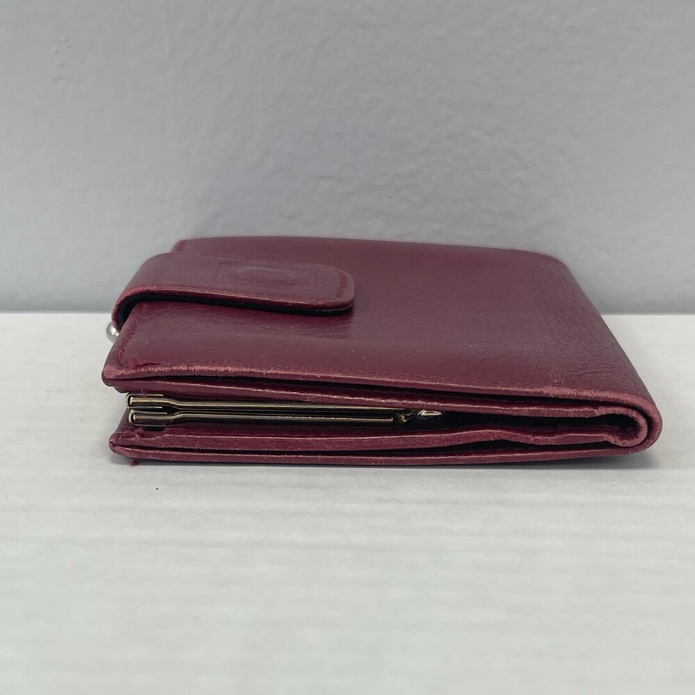 Celine Vintage Bordeaux Compact Wallet w/ Kisslock Coin Compartment - Preowned - Picture 2 of 14